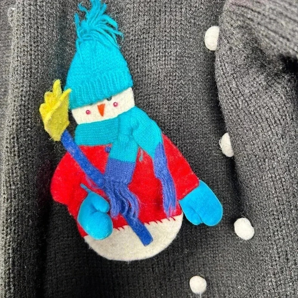 Karen Scott Size Small Christmas Sweater Snowman 3D Holiday - Picture 5 of 14